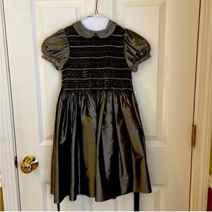Bonpoint girls size 6 silk smocked dress Brode Main